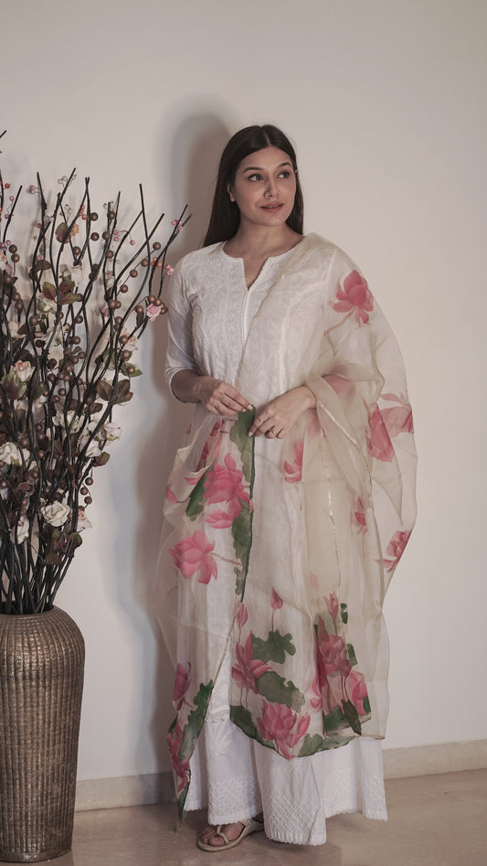 Lotus Organza Dupatta