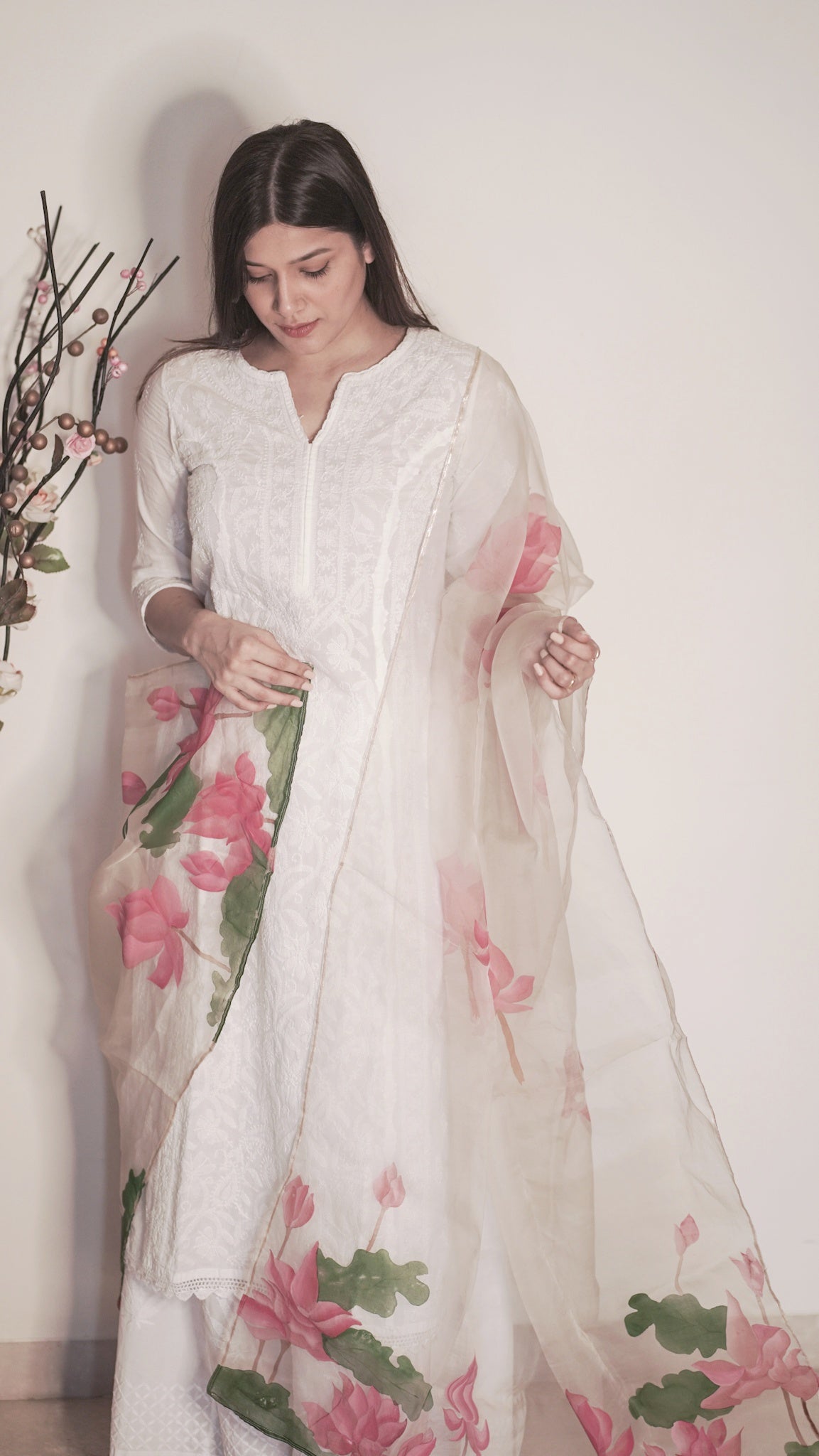 Lotus Organza Dupatta