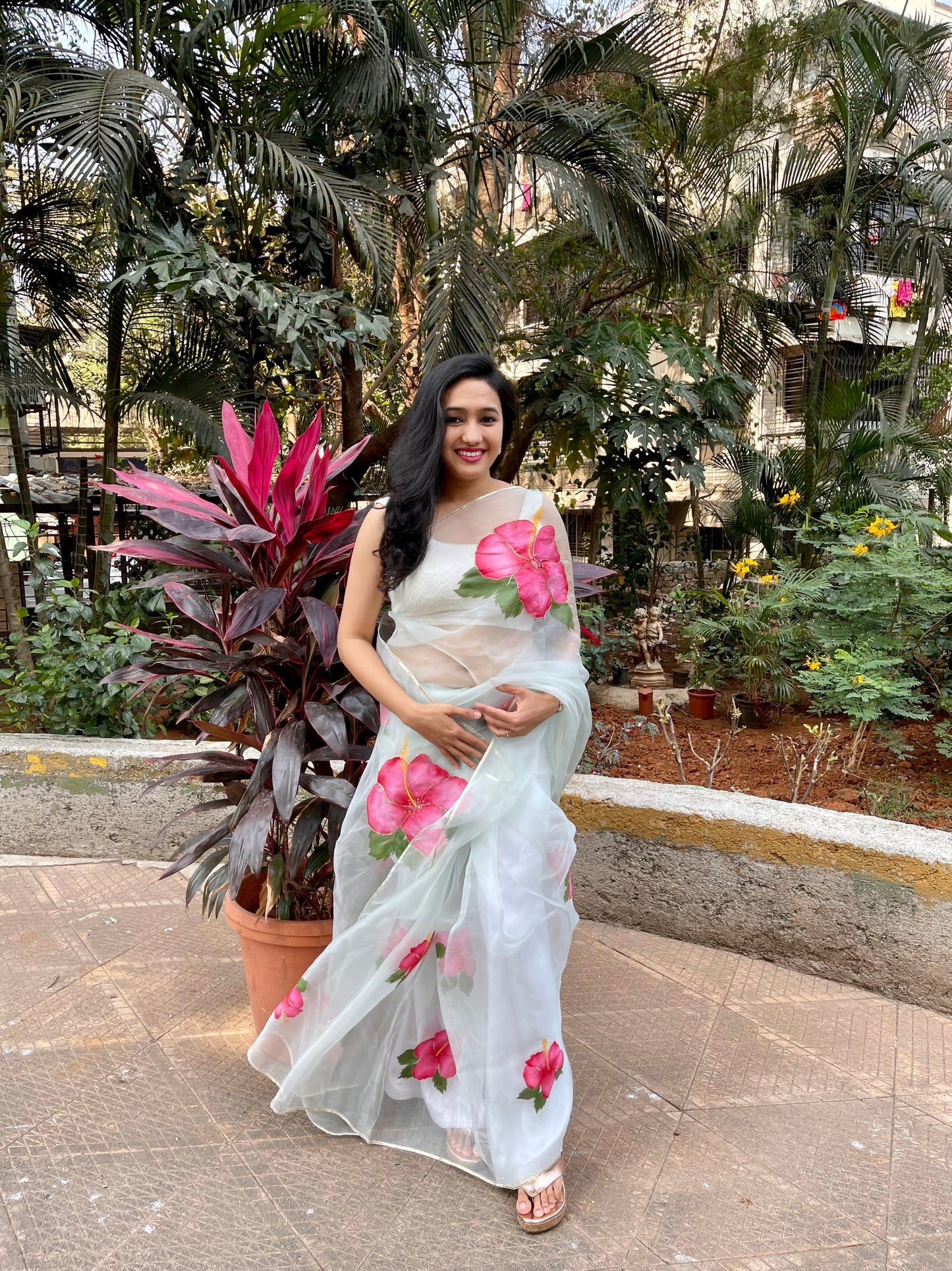 Hibiscus Saree