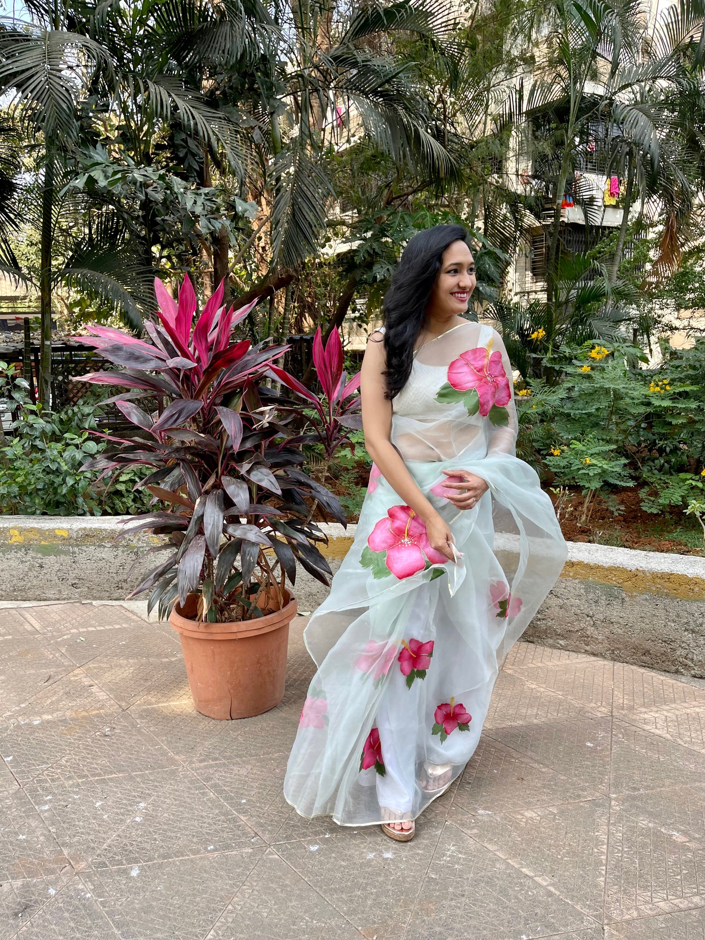 Hibiscus Saree