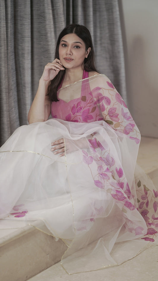 Bougainvillea Saree