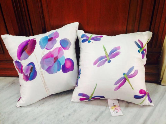 Dragonfly and Peppy Flora Cushion Covers