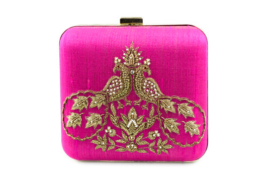 Twin Peacock Clutch