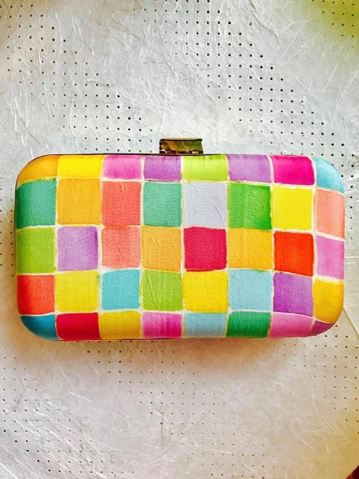 Colourful Checks Clutch