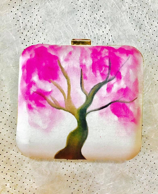 Pink Tree Clutch